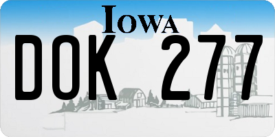 IA license plate DOK277