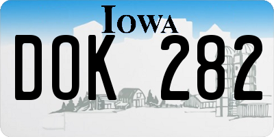 IA license plate DOK282