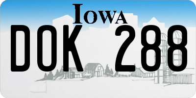 IA license plate DOK288