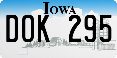 IA license plate DOK295