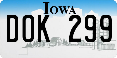 IA license plate DOK299