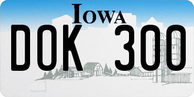 IA license plate DOK300