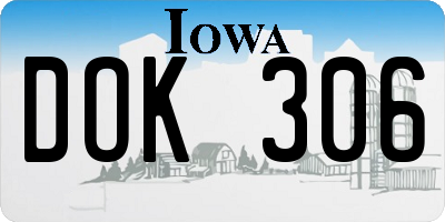 IA license plate DOK306