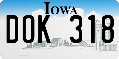 IA license plate DOK318