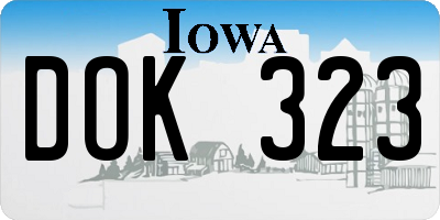 IA license plate DOK323
