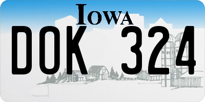 IA license plate DOK324