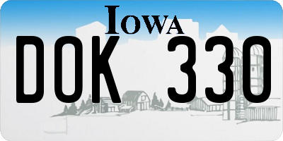 IA license plate DOK330