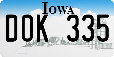 IA license plate DOK335