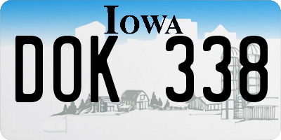 IA license plate DOK338