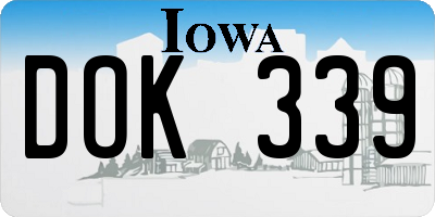 IA license plate DOK339