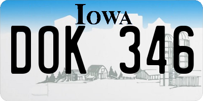 IA license plate DOK346