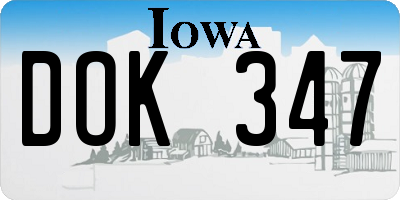 IA license plate DOK347