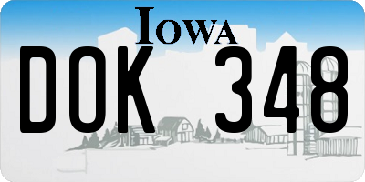 IA license plate DOK348