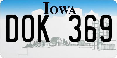 IA license plate DOK369