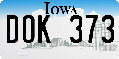 IA license plate DOK373