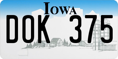 IA license plate DOK375