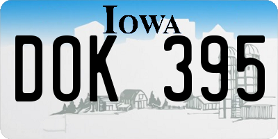 IA license plate DOK395