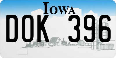 IA license plate DOK396