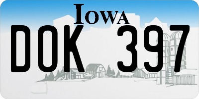 IA license plate DOK397