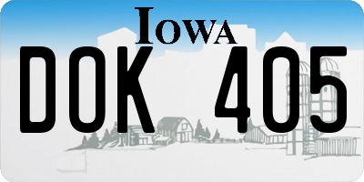 IA license plate DOK405
