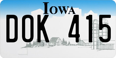 IA license plate DOK415