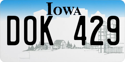 IA license plate DOK429
