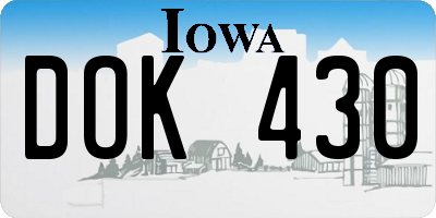 IA license plate DOK430