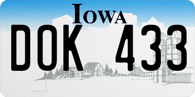 IA license plate DOK433