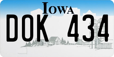 IA license plate DOK434