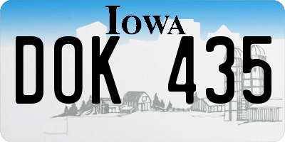 IA license plate DOK435