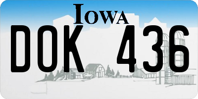 IA license plate DOK436