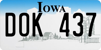 IA license plate DOK437