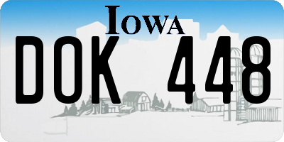 IA license plate DOK448