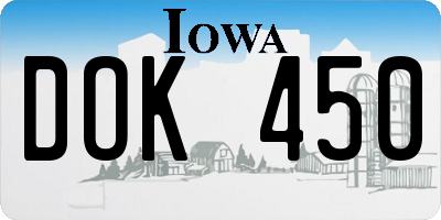 IA license plate DOK450