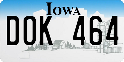 IA license plate DOK464