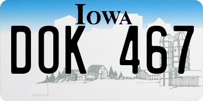 IA license plate DOK467