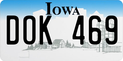 IA license plate DOK469