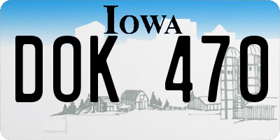 IA license plate DOK470