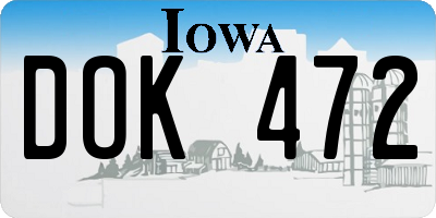 IA license plate DOK472