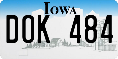 IA license plate DOK484