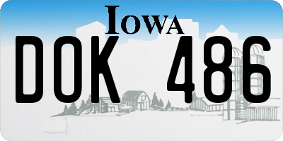 IA license plate DOK486