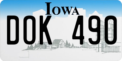 IA license plate DOK490