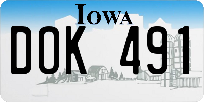 IA license plate DOK491