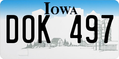 IA license plate DOK497