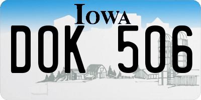 IA license plate DOK506
