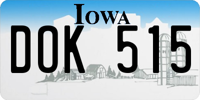 IA license plate DOK515