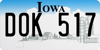 IA license plate DOK517