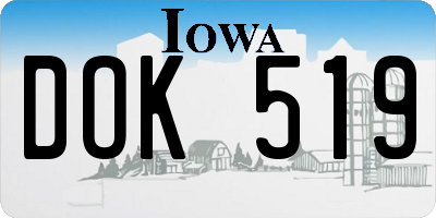 IA license plate DOK519