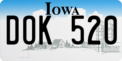 IA license plate DOK520