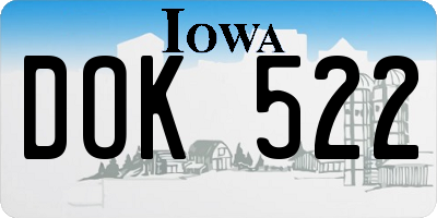 IA license plate DOK522